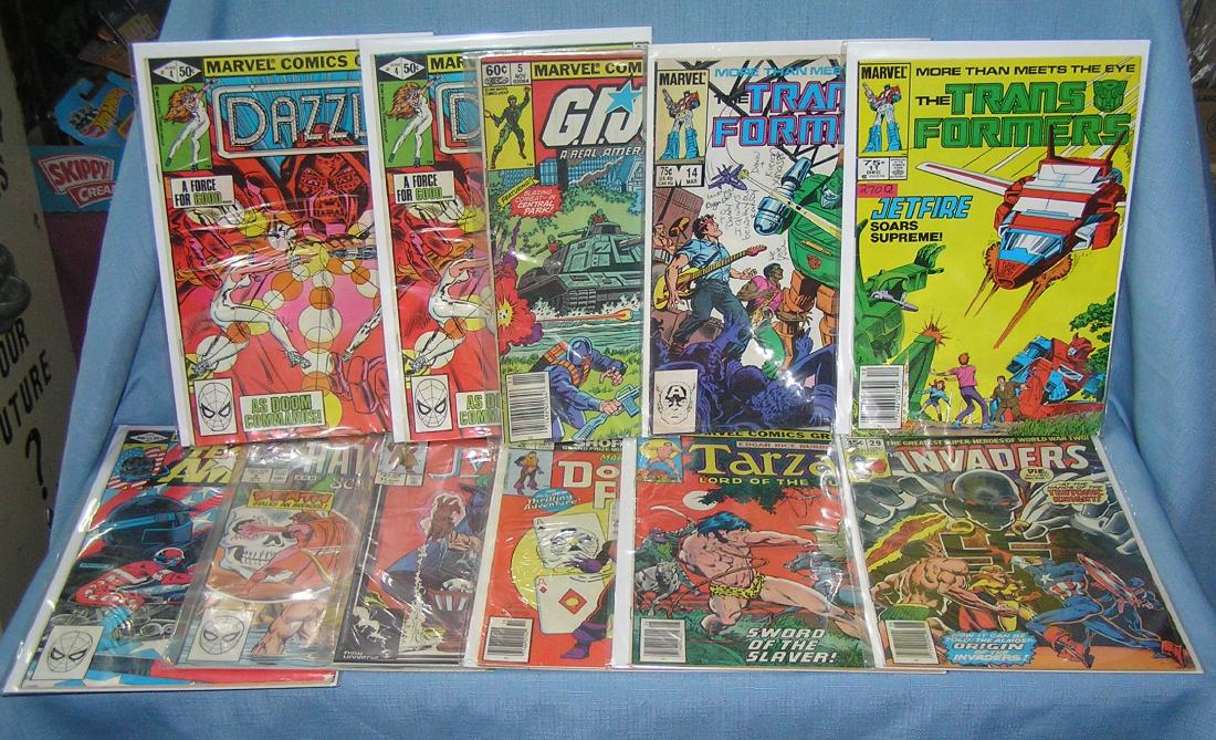 Group of vintage Marvel comic books: Group of vintage Marvel comic books includes Transformers, GI Joe, Dazzler, Invaders and more est. value $45.00-$50.00