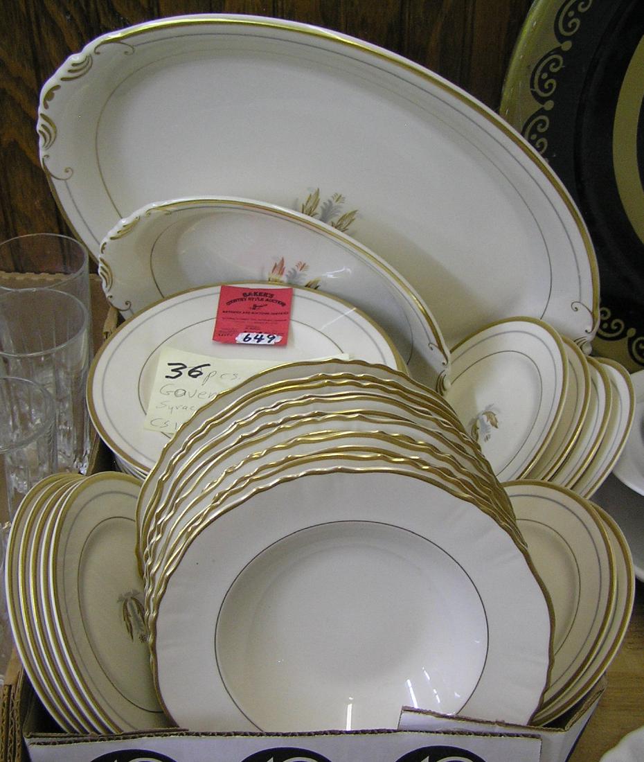 Governor Clinton Syracuse china set: 36 Piece Governor Clinton Syracuse china set est. value $225.00-$250.00