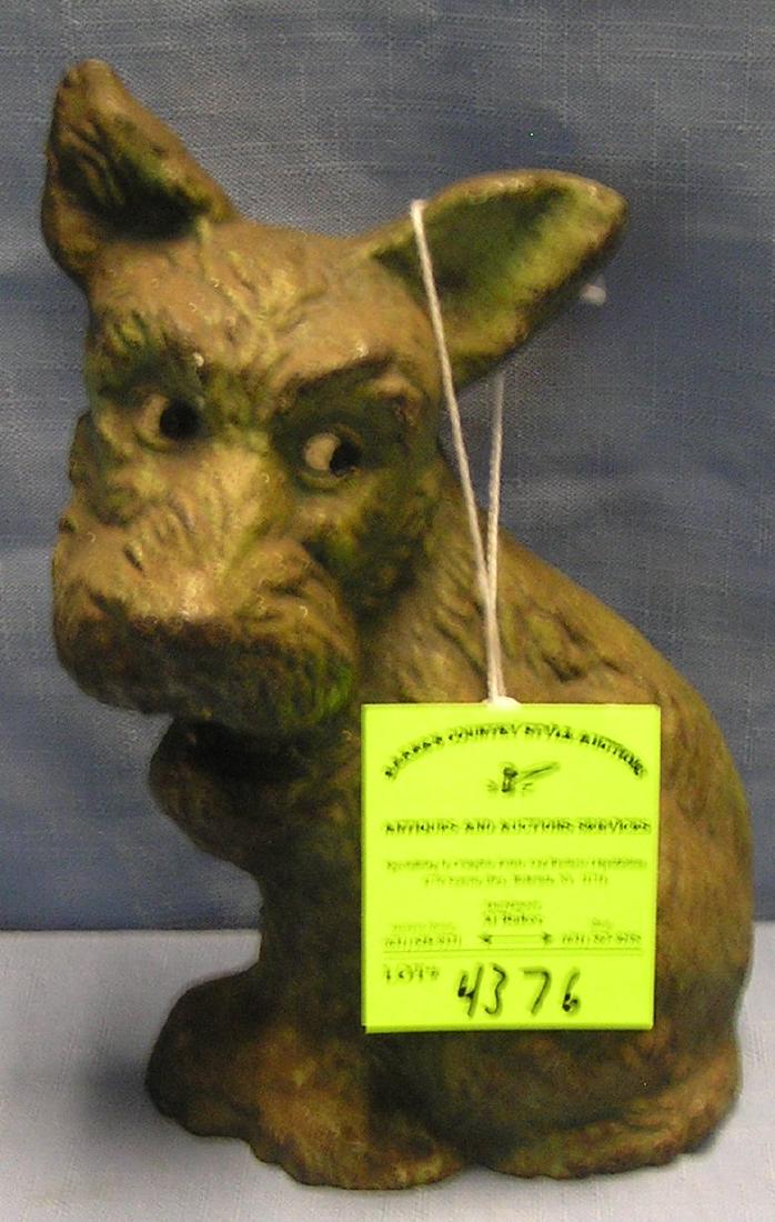 Early cast iron hand painted Scottie dog door stop: Early cast iron hand painted Scottie dog door stop $175.00-$225.00