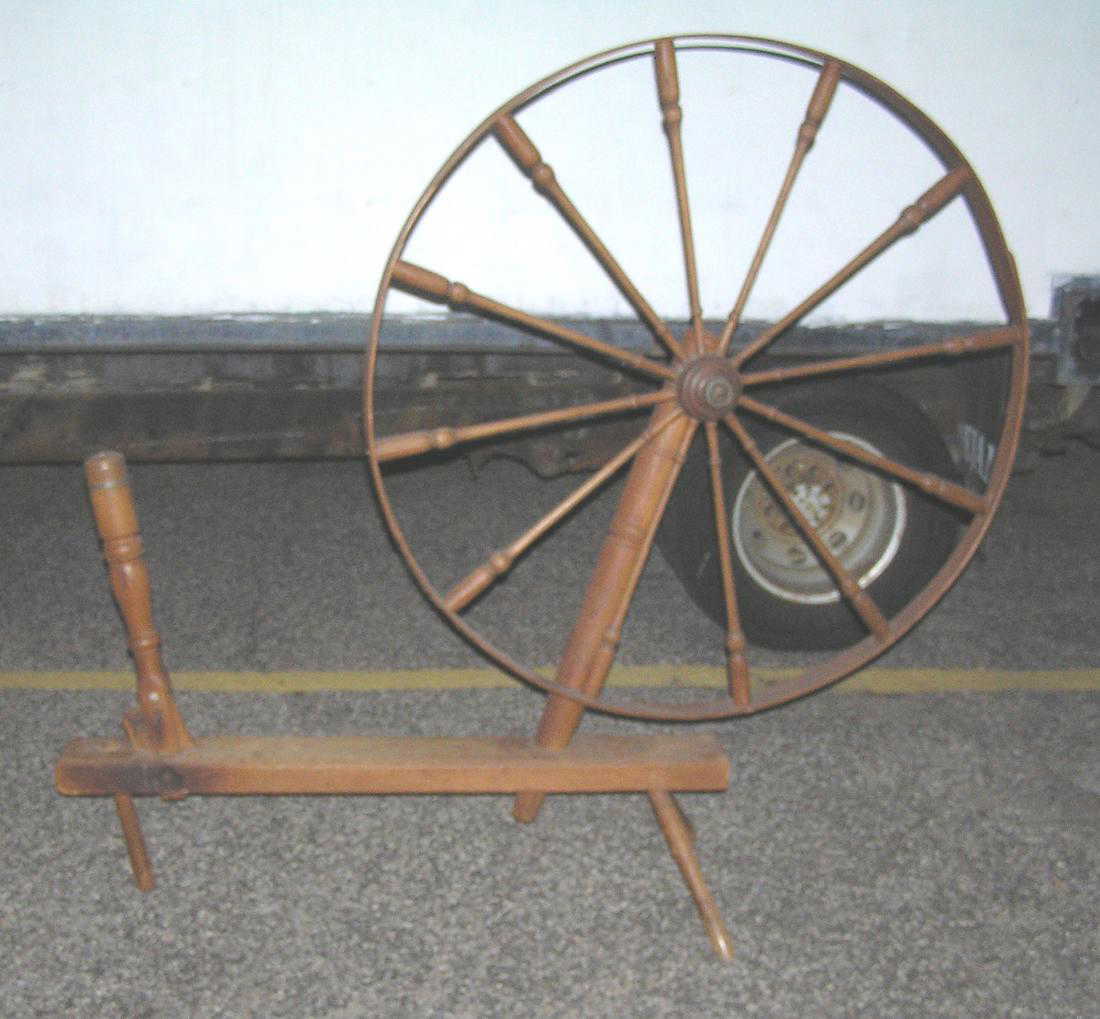 Large Antique Spinning Wheel Circa 1850 S