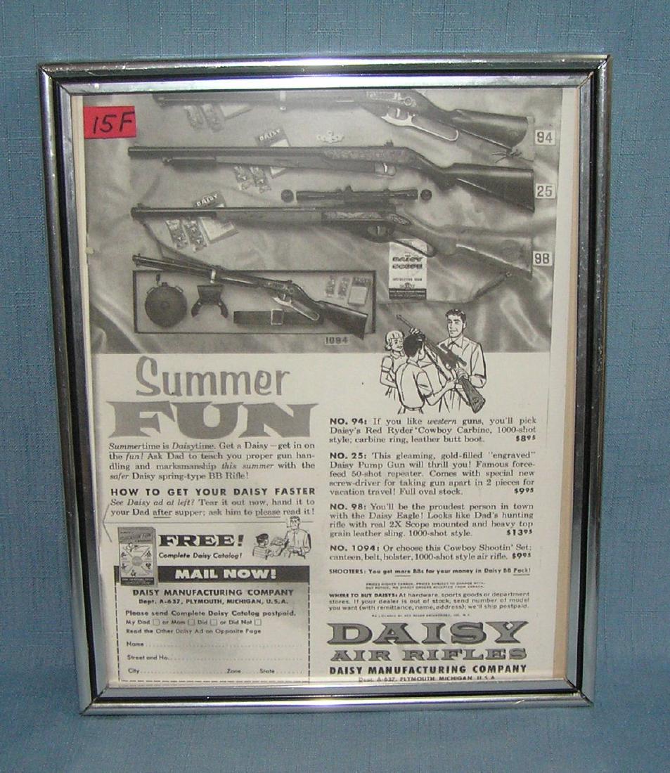 Daisy air rifles advertising display: Daisy air rifles advertising display features 4 of their famous rifles in frame est. value $35.00-$40.00