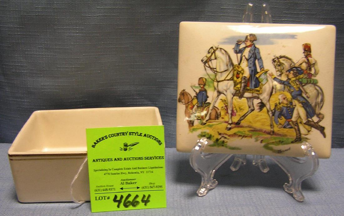 Vintage Napoleon decorated trinket box: Vintage Napoleon decorated trinket box made in Staffordshire England $100.00-$125.00