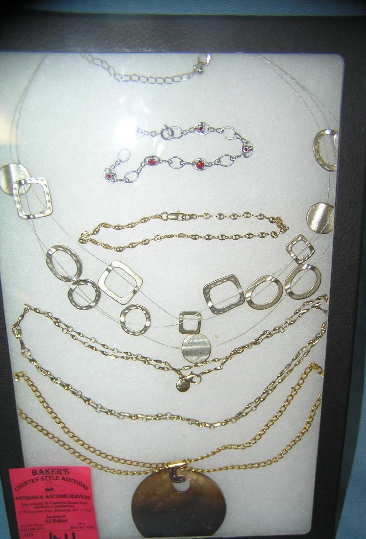 Collection of quality costume jewelry necklaces and: Collection of quality costume jewelry necklaces and bracelets 1 with dark abalone pendant est. value $40.00-$50.00