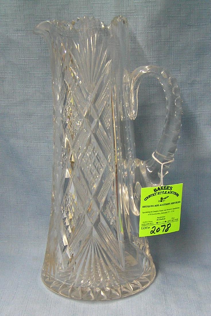 Antique heavy lead crystal pitcher