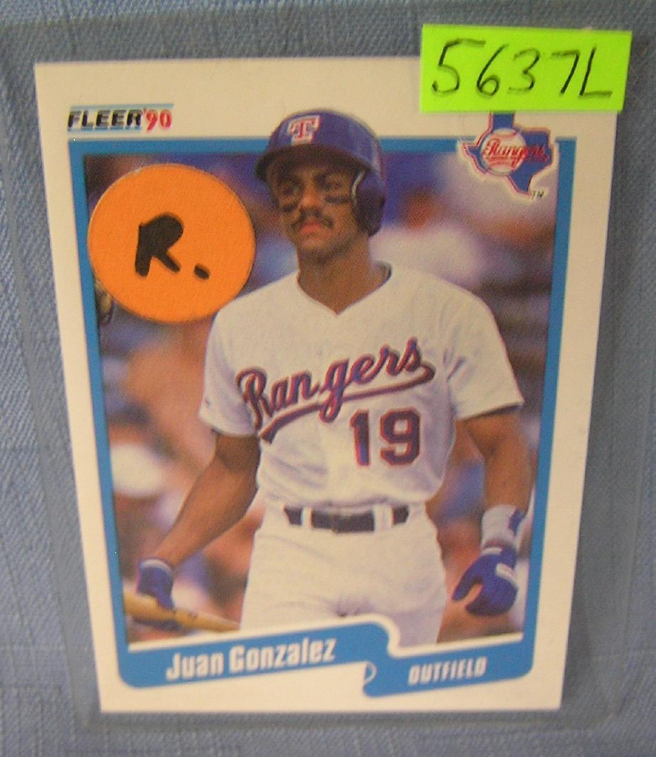 Juan Gonzalez rookie baseball card: Juan Gonzalez rookie baseball card
