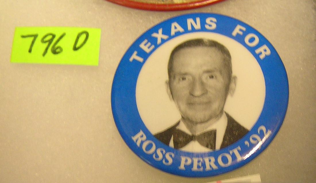 Texans for Ross Perot in '92 campaign button: Texans for Ross Perot in '92 pictorial campaign button $30.00-$40.00