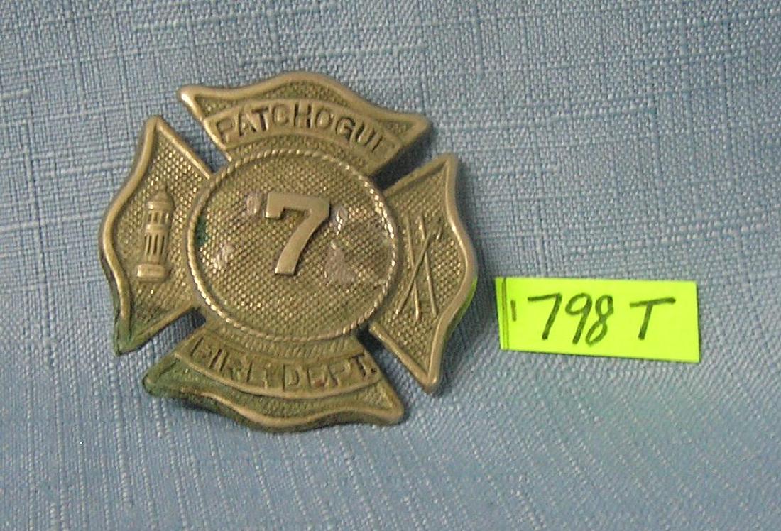 Antique Patchogue NY fire dept badge: Antique Patchogue NY fire dept badge by Cairns company NY $125.00-$150.00
