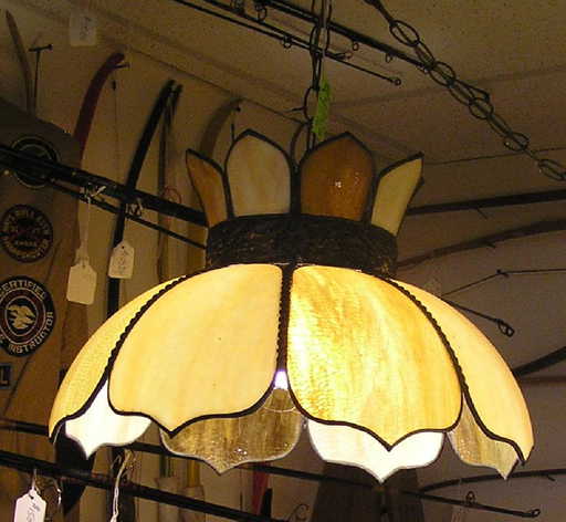 Antique Slag Glass Chandelier