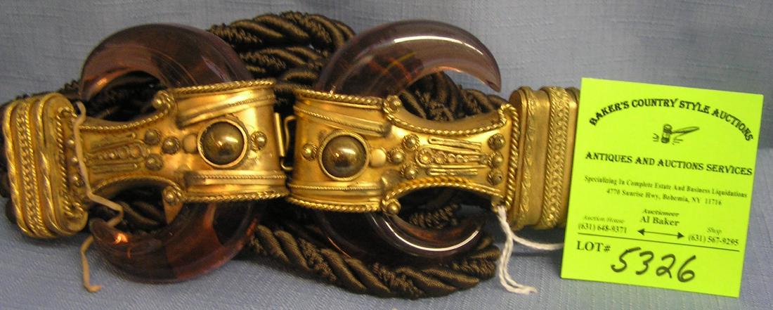 Artist signed Sonya of Italy belt and buckle set: Artist signed Sonya of Italy belt and buckle set made of high quality Bakelite and brass $300.00-$325.00