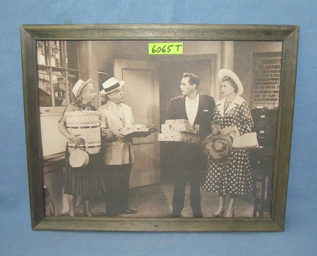 Vintage I Love Lucy Set Photo Print With Wood Frame