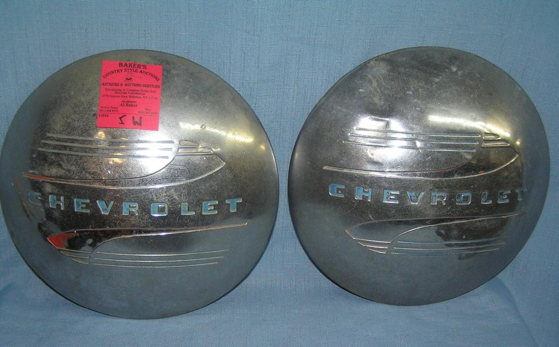 Pair of antique Chevrolet hub caps ca. 1930 Oct 10, 2018 Baker's