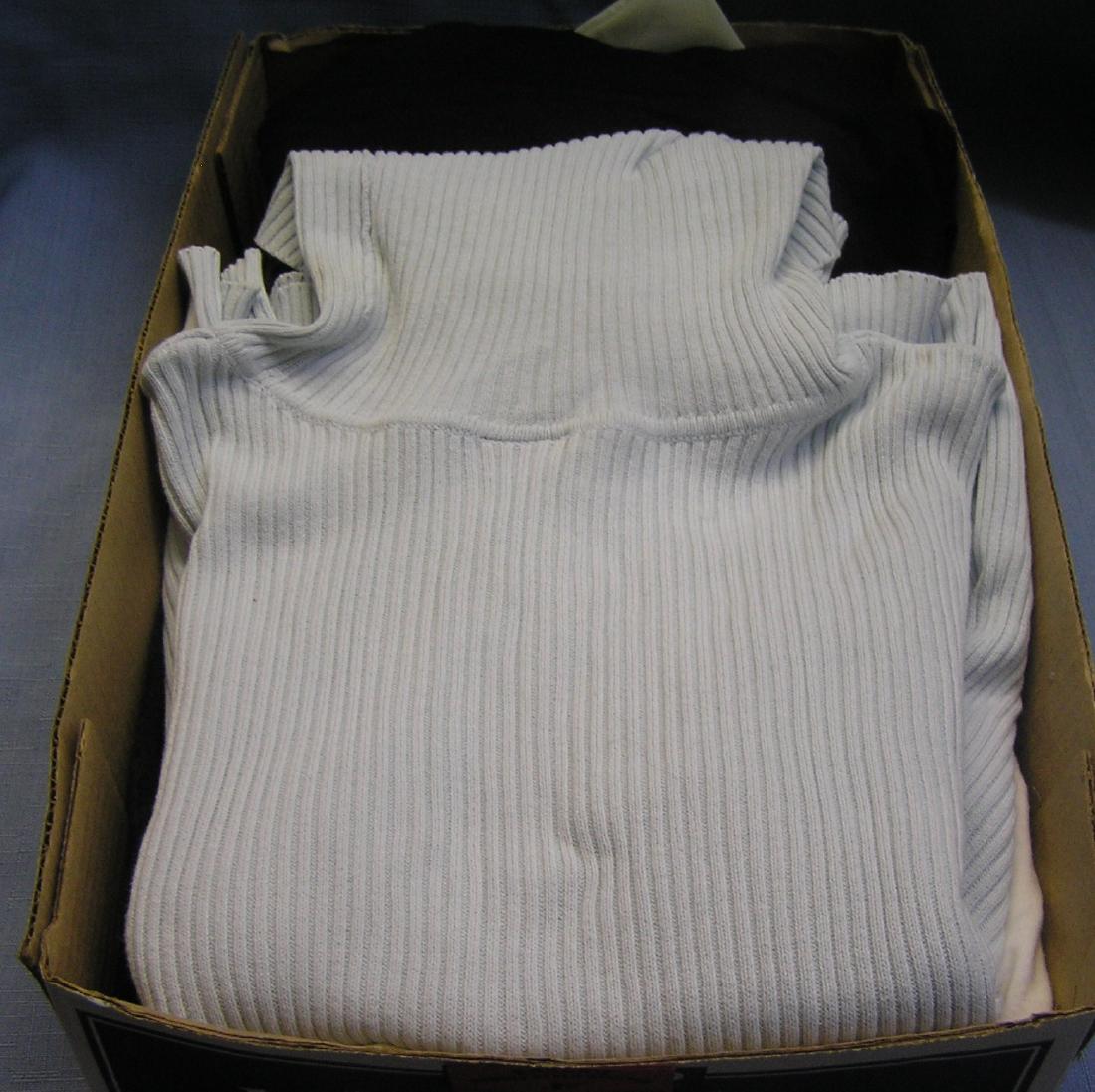 Box of quality modern shirts and turtlenecks: Box of quality modern shirts and turtlenecks includes The Gap est. value $40.00-$50.00