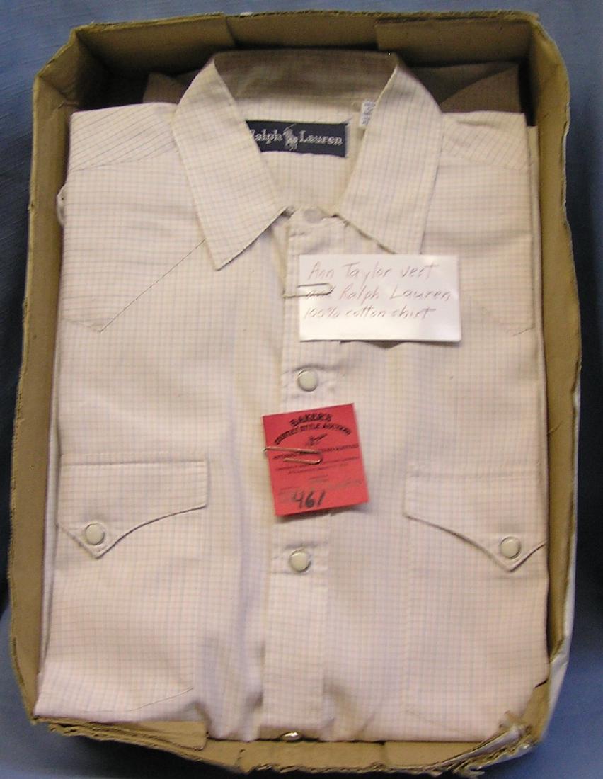 Anne Taylor vest and Ralph Lauren 100% cotton shirt: Group of vintage clothing includes Anne Taylor vest and Ralph Lauren 100% cotton shirt PLEASE NOTE: All of the vintage clothing in this sale is of really high quality and ranges in sizes from small to
