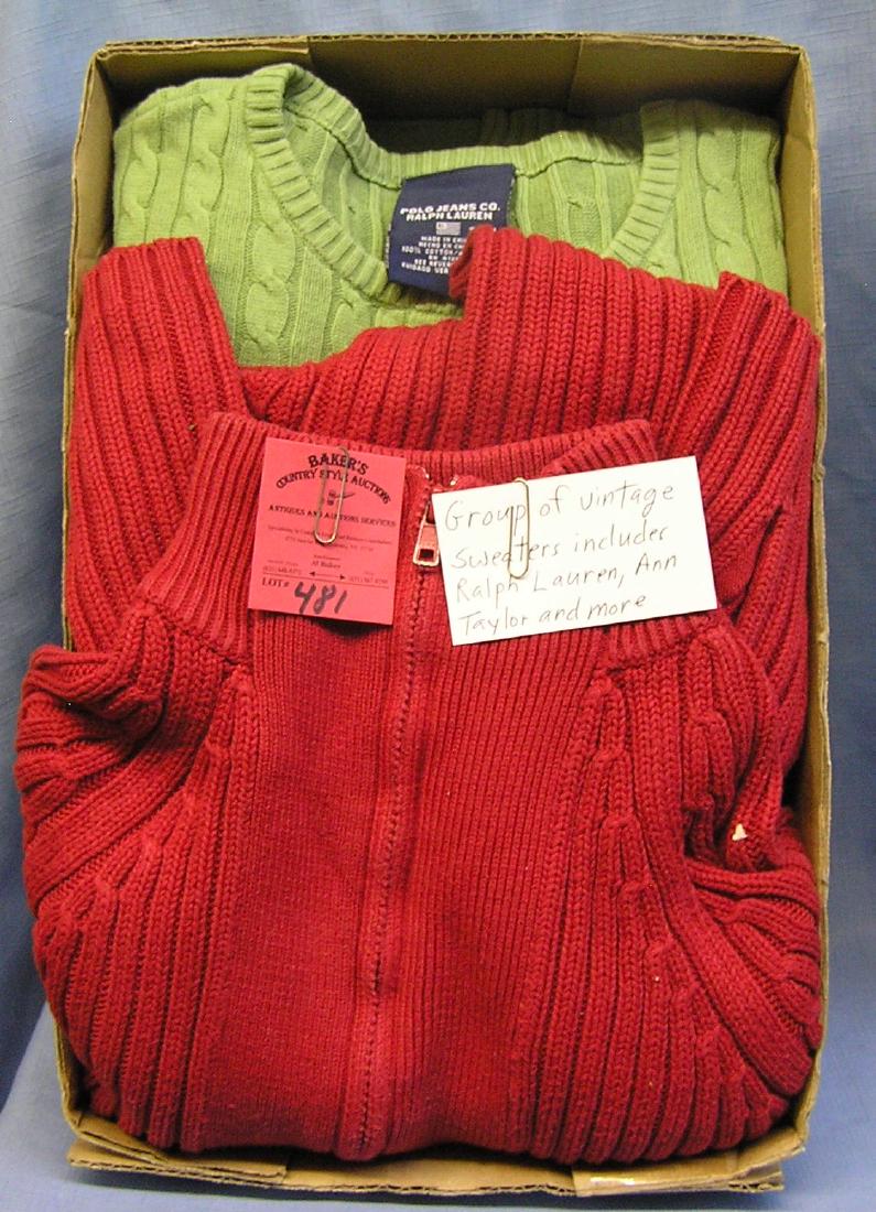 Group of vintage sweaters: Group of vintage sweaters includes Ralph Lauren, Anne Taylor and more est. value $50.00-$75.00