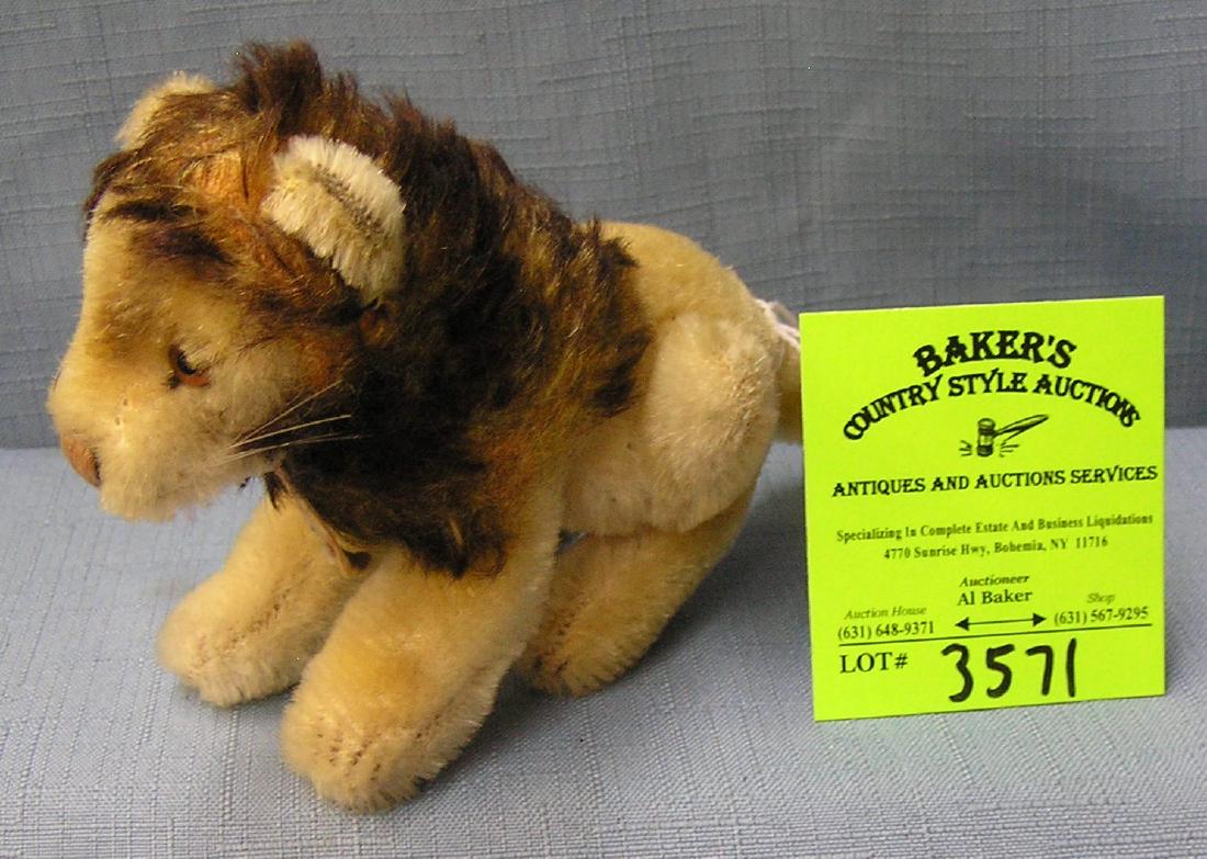 Early Steiff lion: Early Steiff lion circa 1930’s est. value $75.00-$100.00