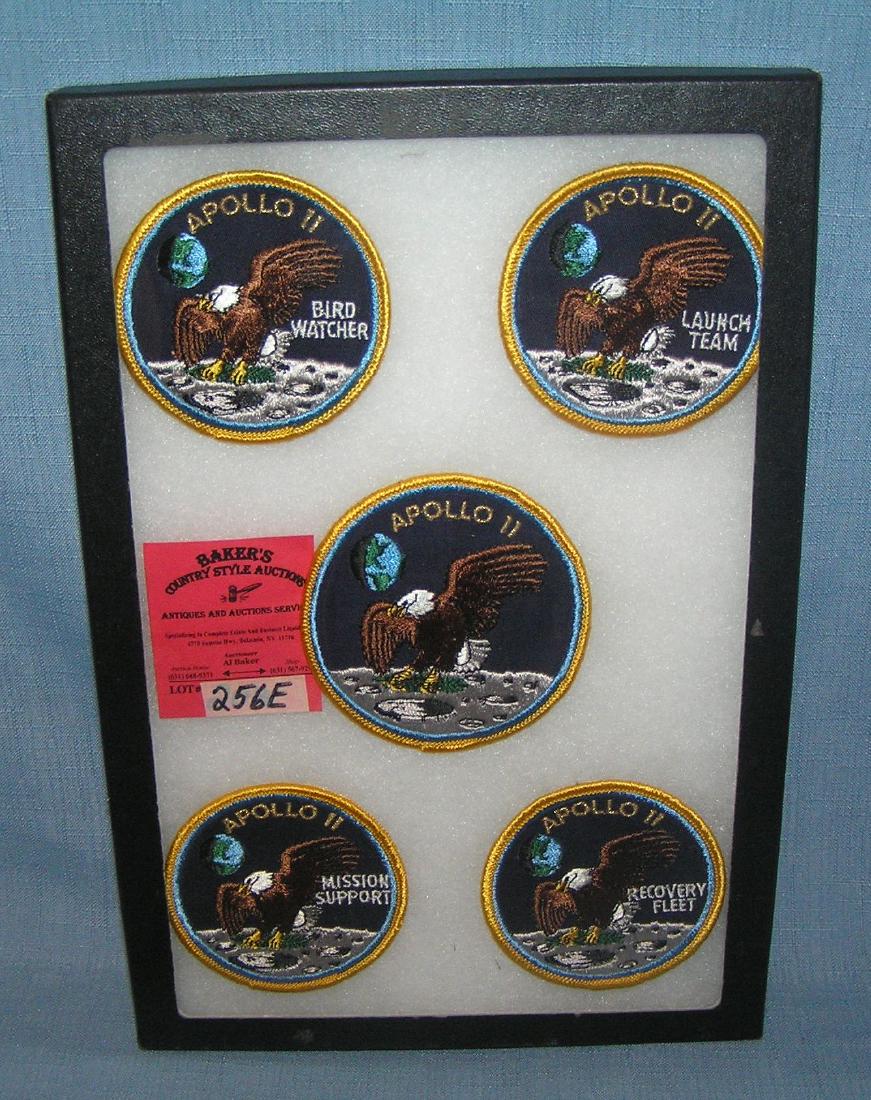 Apollo 11 moon landing embroidered patches: Complete set of five Apollo 11 moon landing embroidered patches est. value $50.00-$75.00