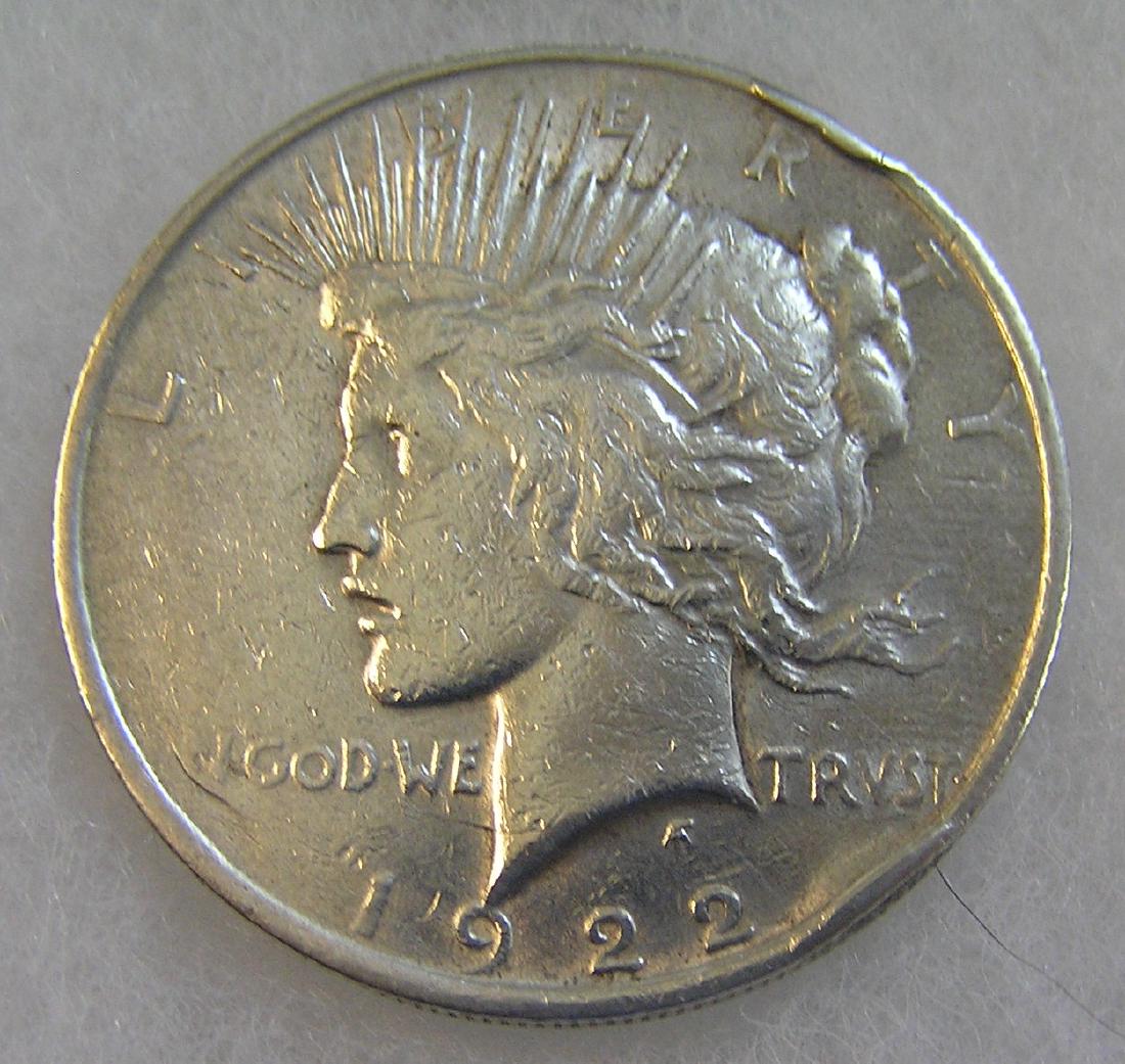 1922 Lady Liberty Peace silver dollar in fair condition