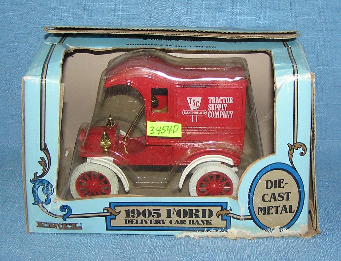 Tractor Supply Co. 1905 Ford style car bank: Tractor Supply Co. all cast metal 1905 Ford style delivery car bank est. value $40.00-$50.00
