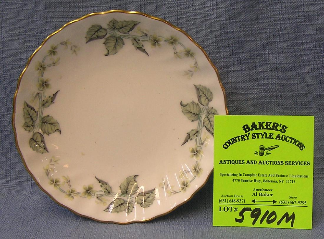 Vintage leaf decorated bone china dish: Vintage leaf decorated bone china dish by Minton china of England est. value $25.00-$30.00