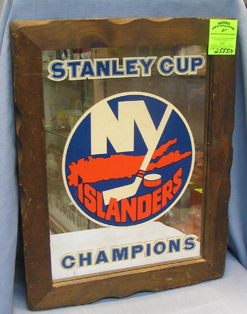 Early NY Islander's framed mirror: Early NY Islander's Stanley Cup Champions framed mirror est. value $75.00-$80.00