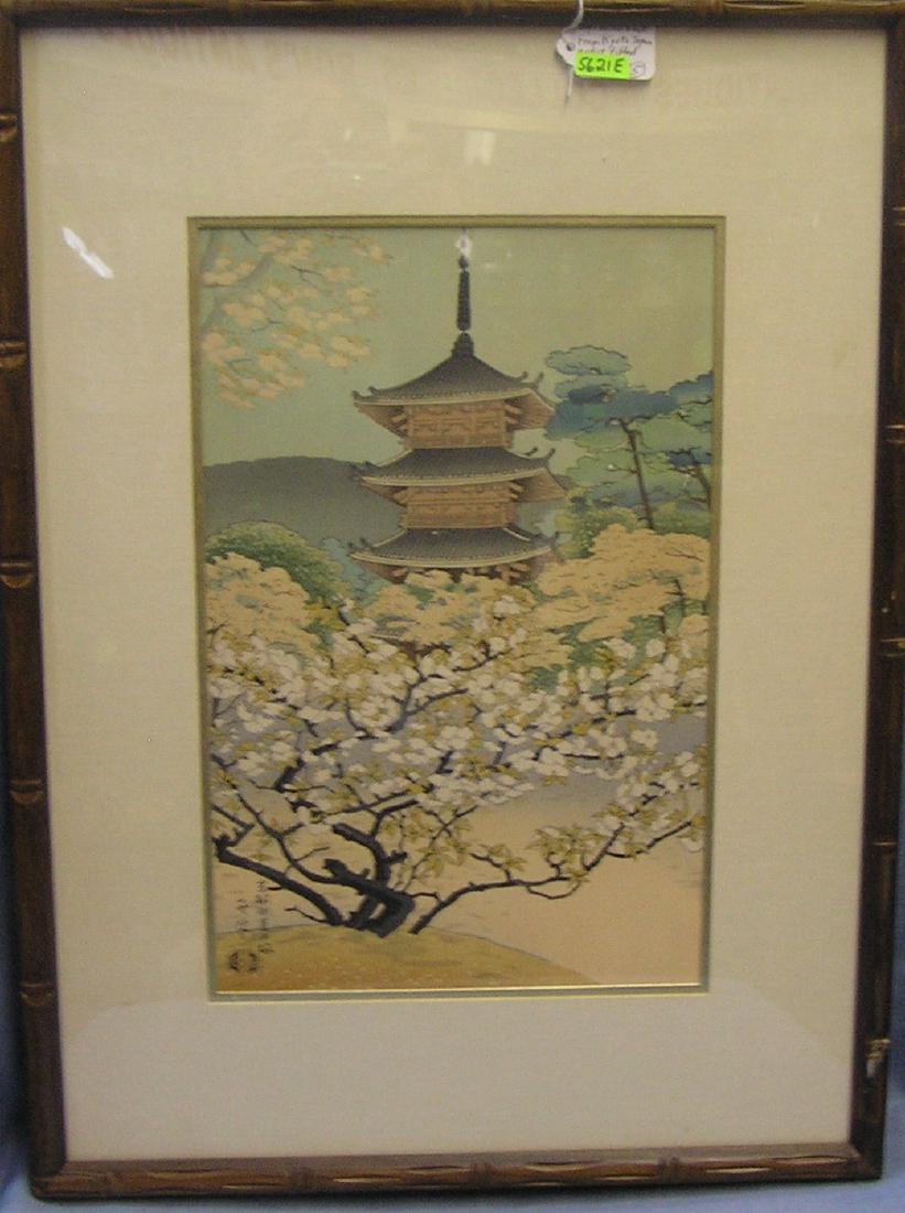 Japanese wood block from Kyoto Japan