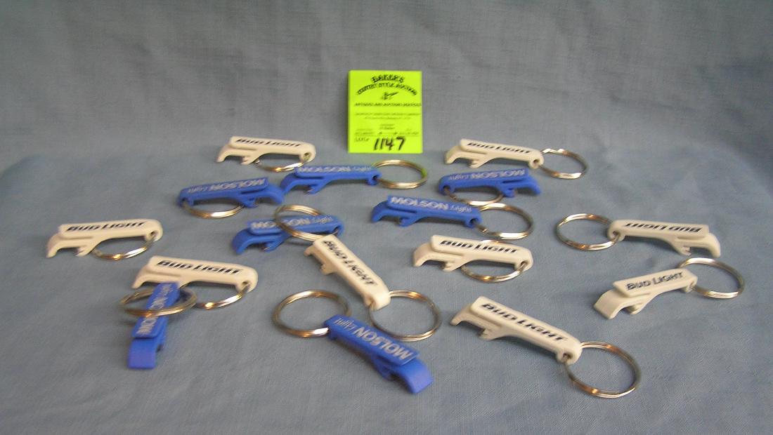 Large collection of Bud light and Molson key chains: Large collection of Bud light and Molson key chains and bottle openers $40.00-$45.00