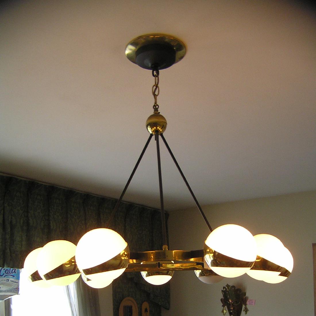 mid century modern brass chandelier