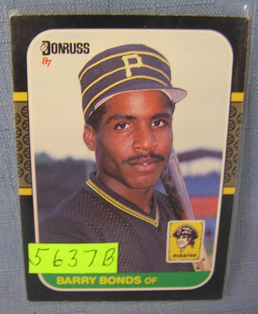 Barry Bonds rookie baseball card: Barry Bonds rookie baseball card est. value $25.00-$30.00
