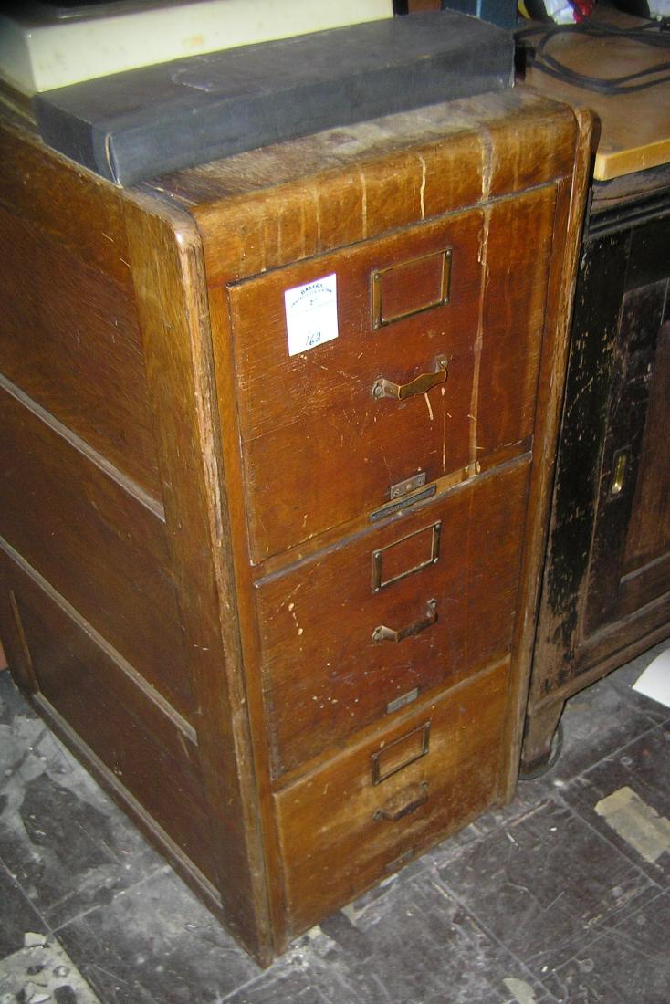 Antique oak 3 drawer file