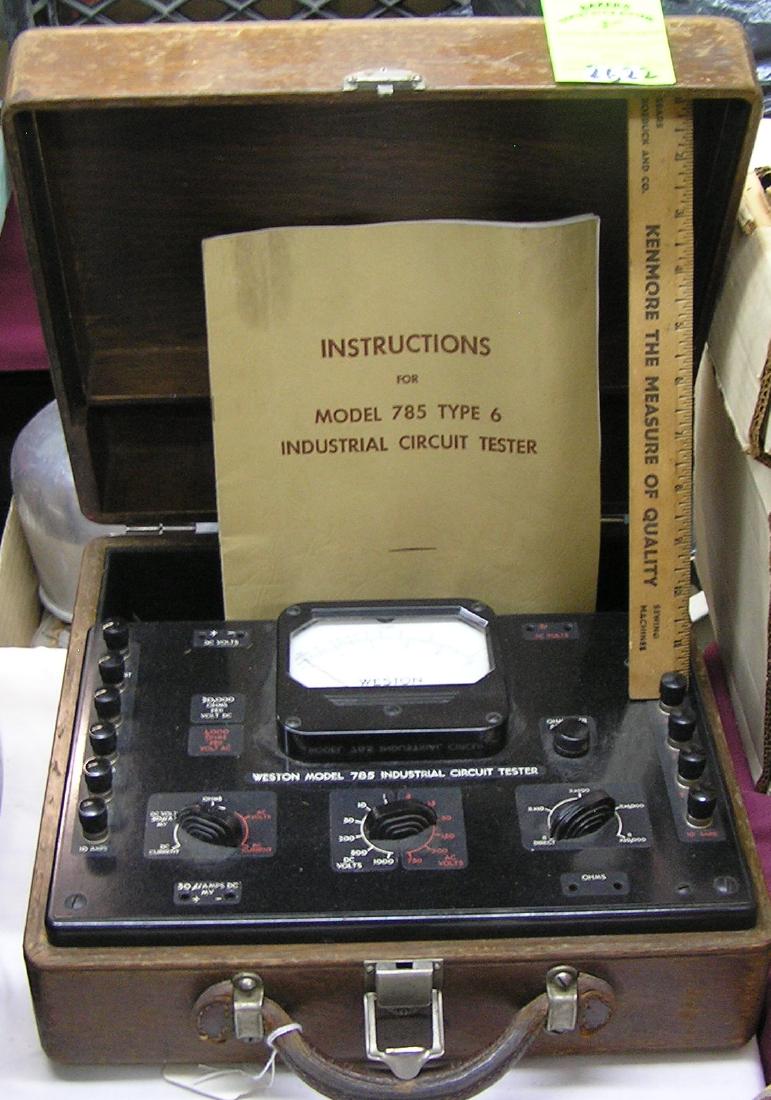 Antique western circuit tester all Bakelite: Antique western industrial quality circuit tester all Bakelite with original box and booklet est. value $225.00-$250.00