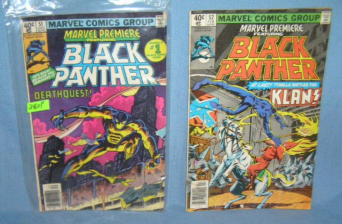 Pair of vintage Marvel Black Panther comic books: Pair of vintage Marvel Black Panther comic books featuring Marvel first blacck super hero No.1 and 2 dated 1979 est. value $30.00-$35.00