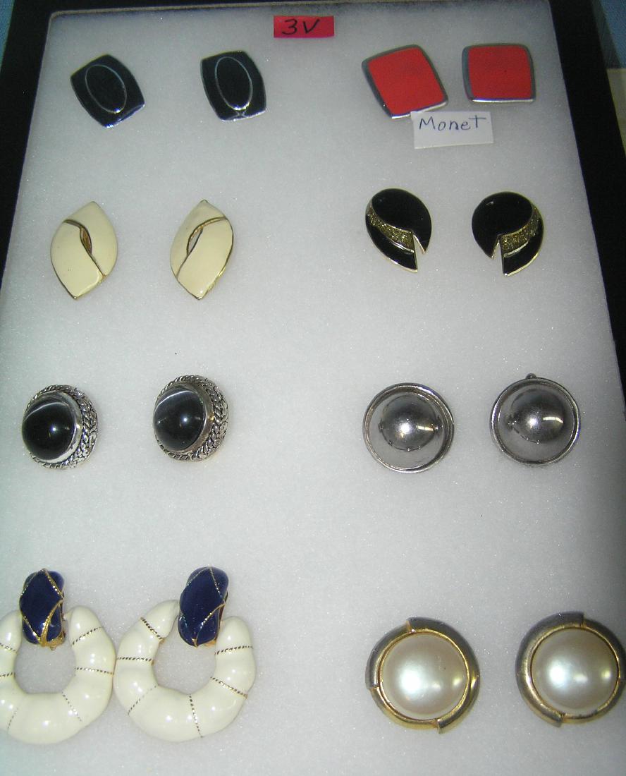 Collection of quality costume jewelry earrings: Collection of quality costume jewelry earrings includes Monet est. value $75.00-$100.00