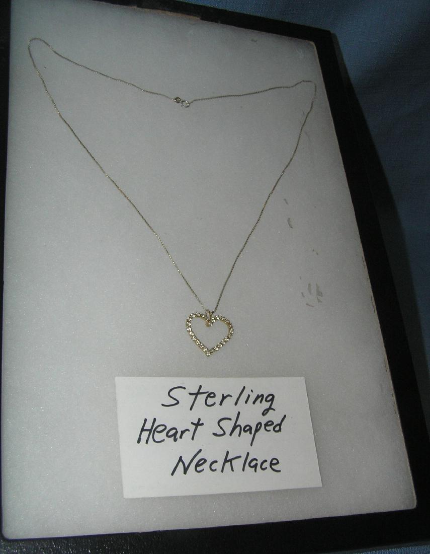 Sterling silver heart shaped necklace: Sterling silver heart shaped necklace est. value $30.00-$35.00