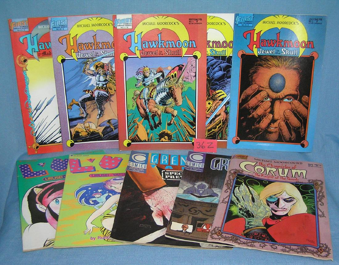 Group of vintage comic books: Group of vintage comic books includes Hawkmoon, Corum, Grendel and more est. value $25.00-$30.00