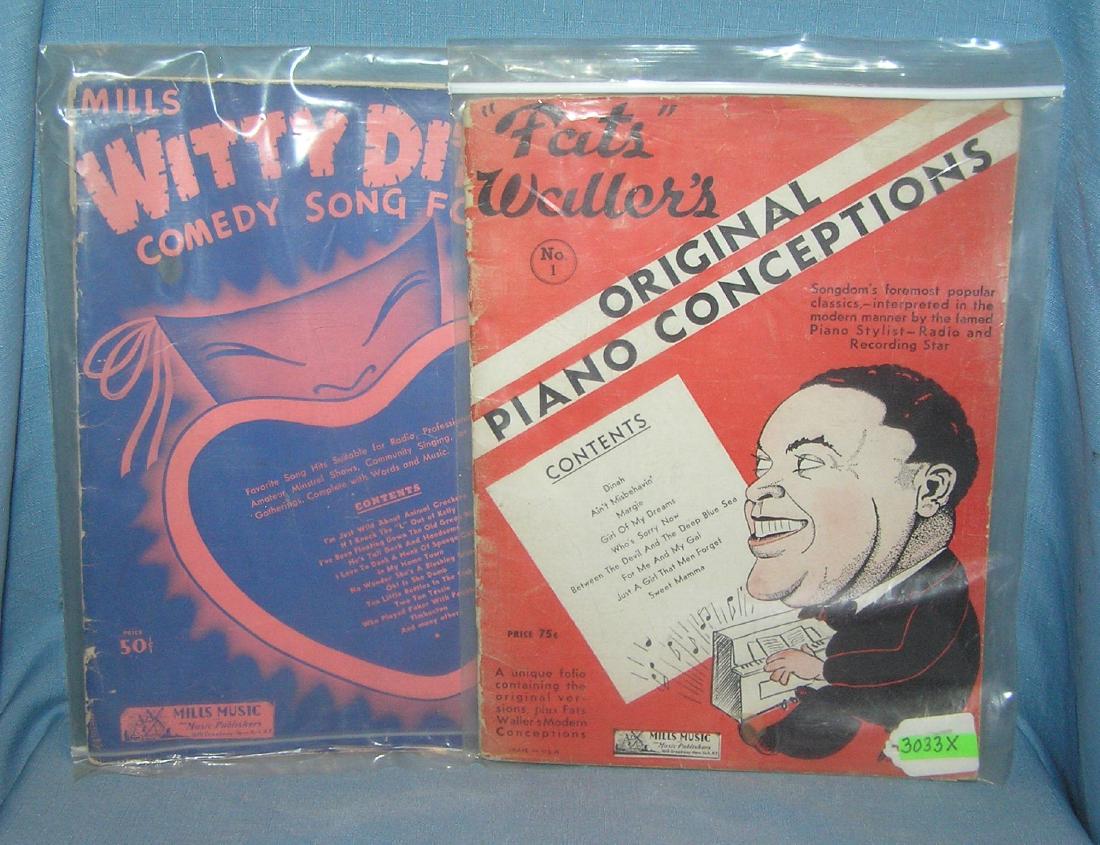 Pair of vintage sheet music/song books: Pair of vintage sheet music/song books includes Widdy Diddy and Fats Waller est. value $40.00-$50.00