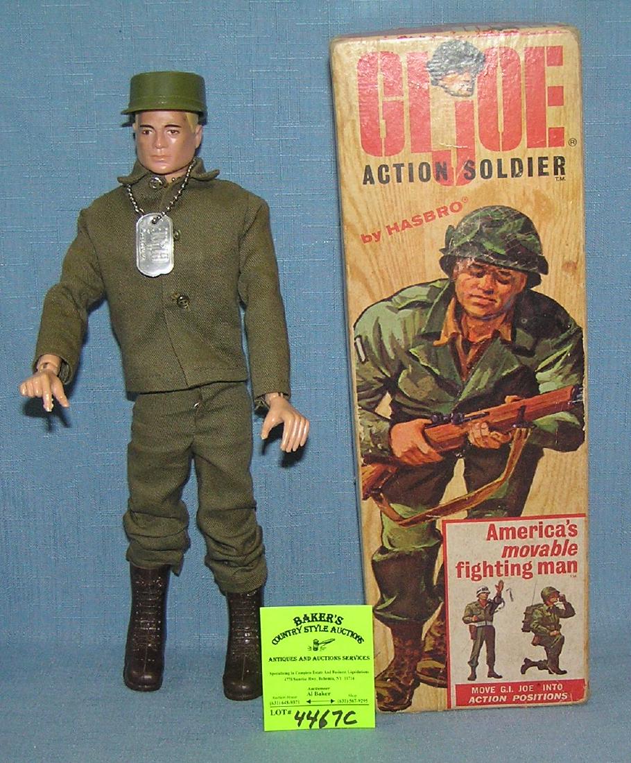 Early original GI Joe action soldier: Early original GI Joe action soldier 12" action figure by Hasbro Toys with original box circa 1960's, figure is complete with uniform, boots, hat and dog tag from the owner's personal collection est.