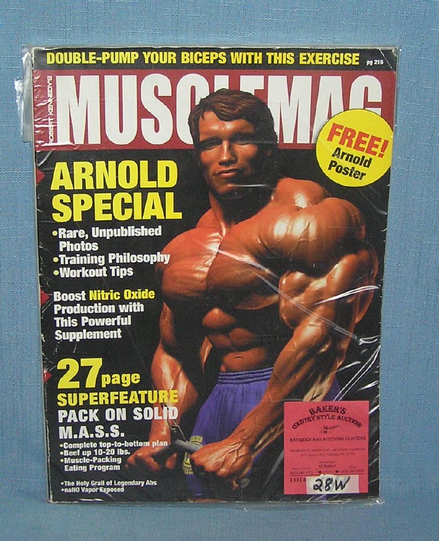 Muscle magazine featuring Arnold Schwarzenegger: Muscle magazine featuring Arnold Schwarzenegger cover and story est. value $15.00-$20.00