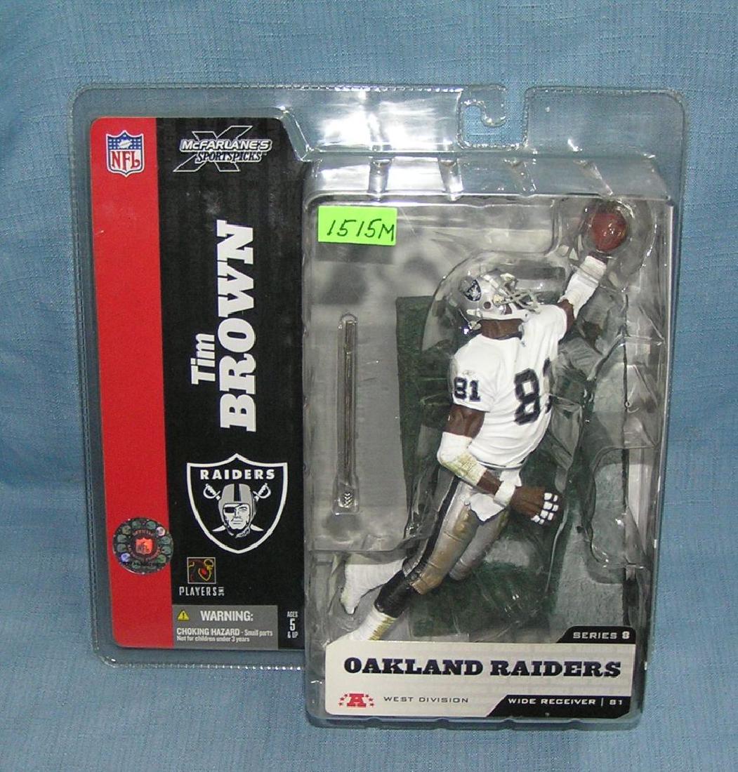 Tim Brown football sports figure: Tim Brown football sports figure mint on card est. value $20.00-$25.00