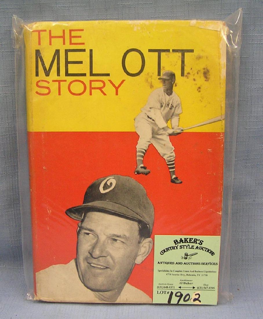 Vintage Mel Ott baseball book: Vintage Mel Ott baseball book circa 1962 est. value $40.00-$50.00