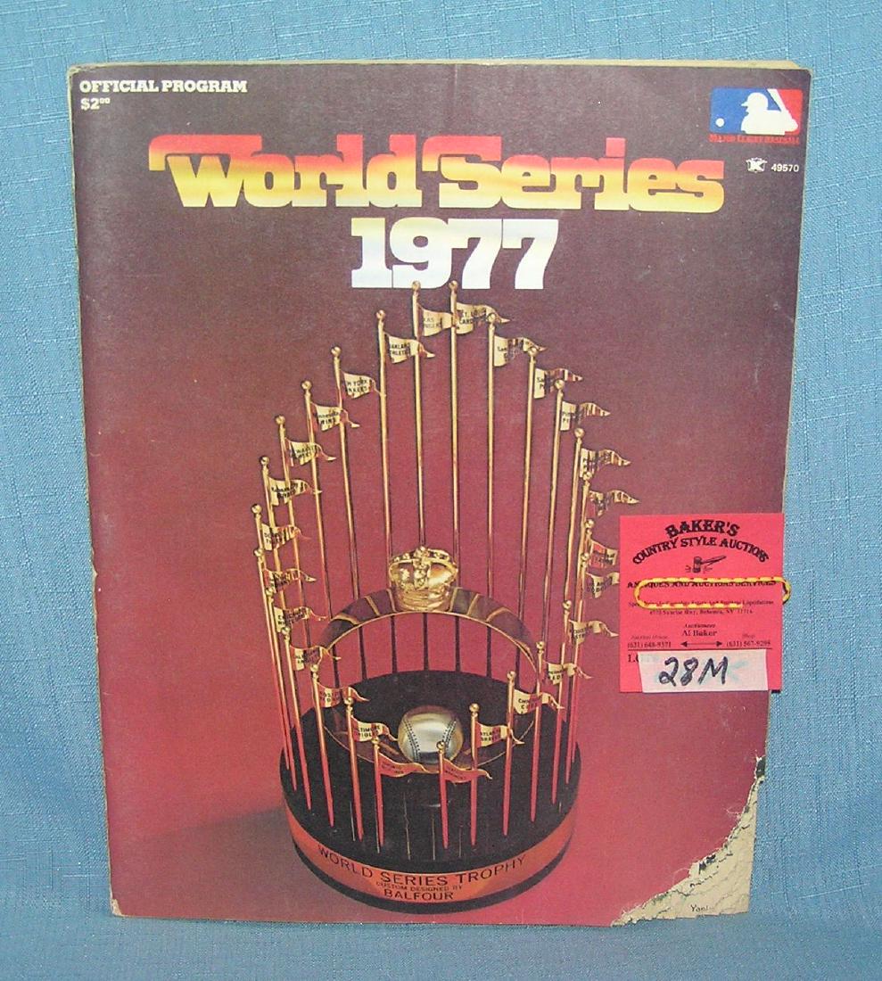 World Series 1977 official program: World Series 1977 official program featuring Kansas City Royals and LA Dodgers, some lower right corner wear otherwise OK est. value $25.00-$35.00