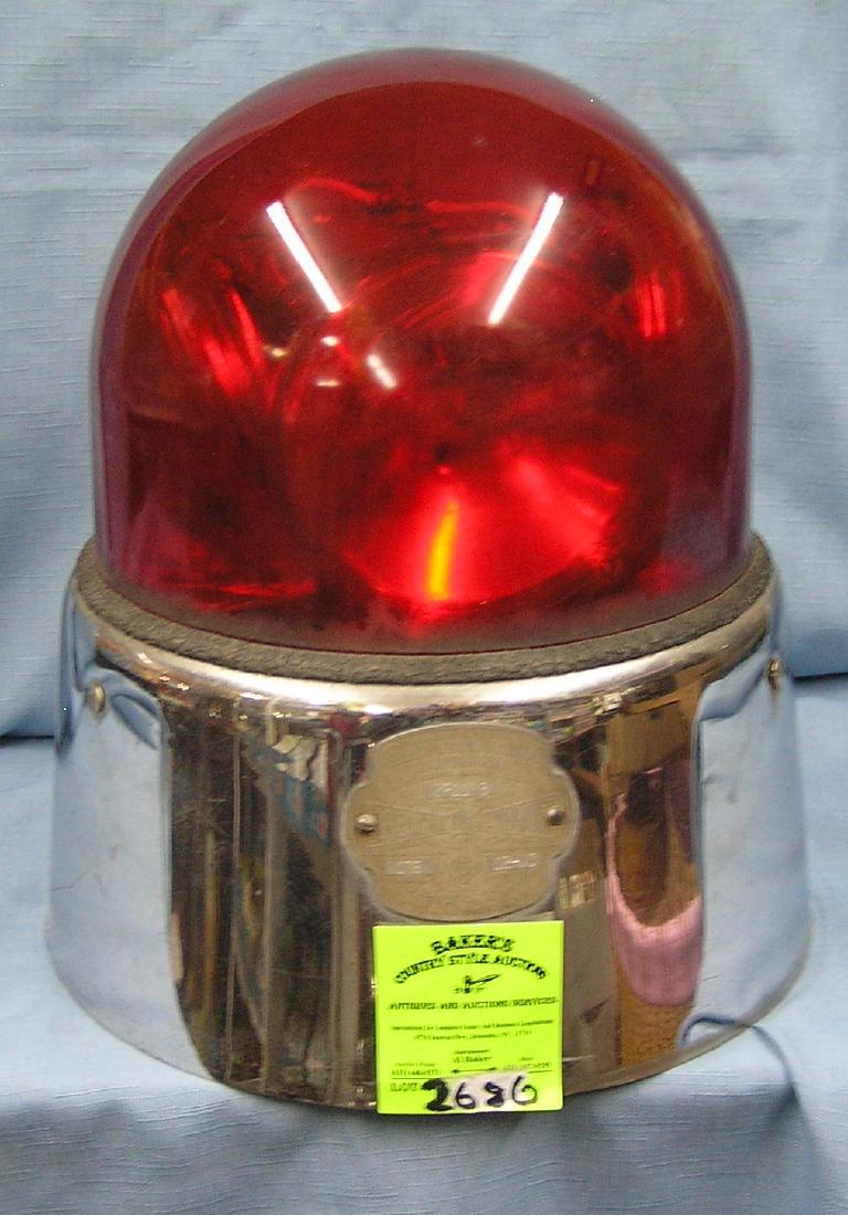 Vintage police car lighted flashing signal light