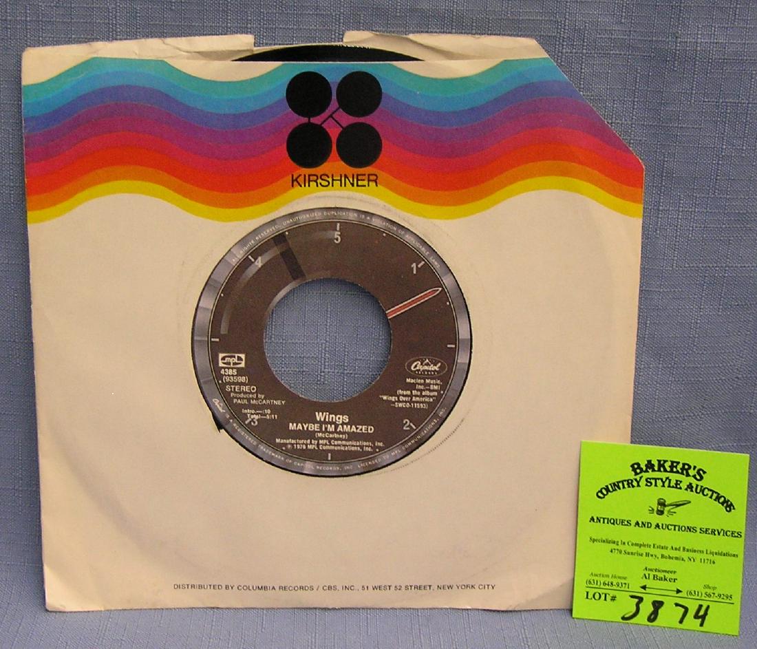 Vintage Paul McCartney and Wings 45 rpm record: Vintage Paul McCartney and Wings 45 rpm record on Capital Records est. value $15.00-$20.00