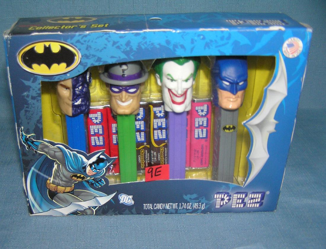 Batman and villians collectible PEZ collection: Batman and villians collectible PEZ collection includes Batman, the Joker, Riddler and Two-Face all mint in original collector's box est. value $60.00-$75.00