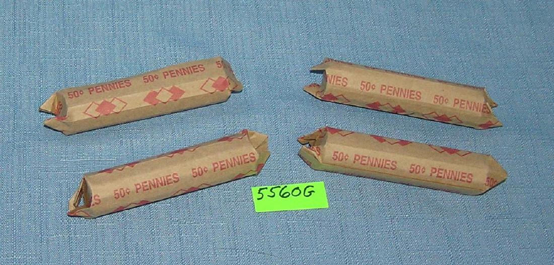 Vintage Lincoln wheat back pennies: Four rolls of vintage Lincoln wheat back pennies all pre 1959 est. value $50.00-$60.00