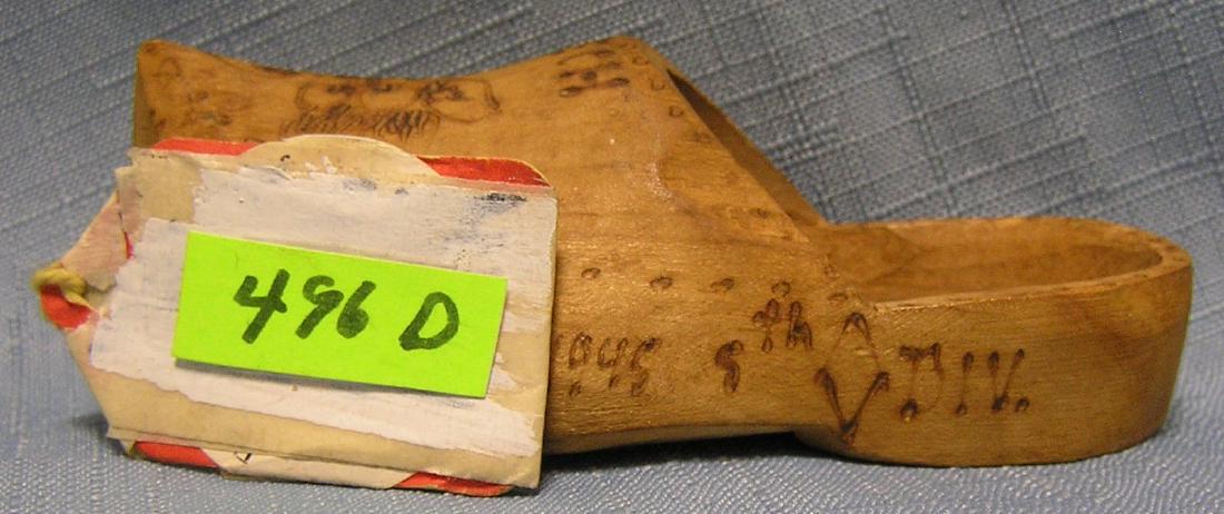 Antique Czech wooden shoe: Antique Czech wooden shoe est. value $25.00-$30.00