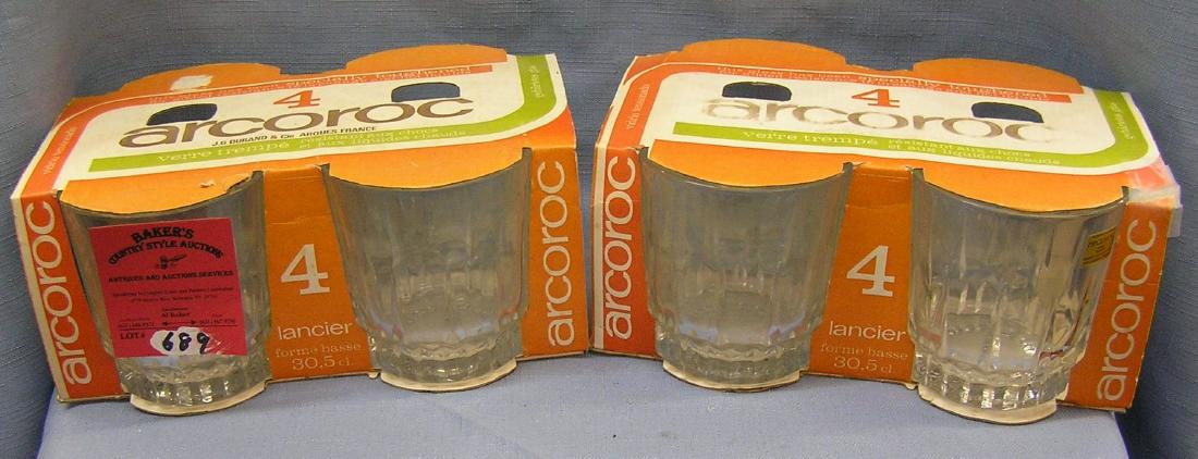French drink glasses both new in box: Two sets of French drink glasses both new in box est. value $25.00-$35.00