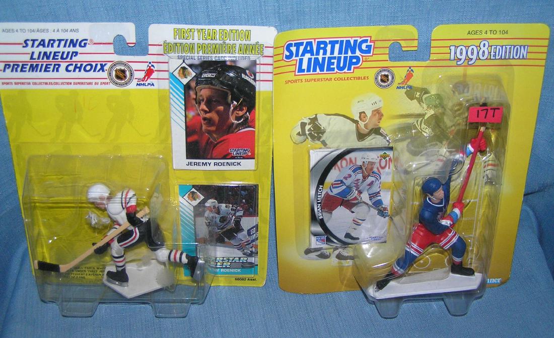 Pair of Starting Lineup Hockey sports figures: Pair of vintage Starting Lineup Hockey sports figures includes Brian Leach and Jeremy Roenick est. value $35.00-$45.00