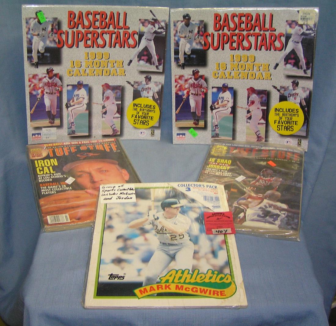 Group of sports collectibles: Group of sports collectibles includes Mark McGwire, Michael Jordan, Cal Ripken, Will Clark and much more est. value $30.00-$35.00