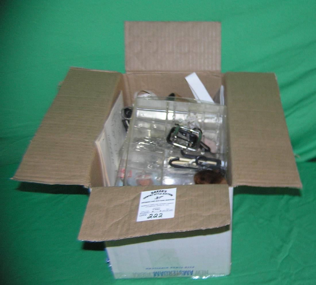 Box full of vintage sewing accessories: Box full of vintage sewing accessories est. value $40.00-$50.00