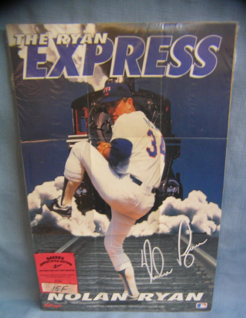 Nolan Ryan the Ryan Express baseball poster: Nolan Ryan the Ryan Express major League baseball poster est. value $20.00-$25.00